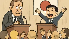 Dowcip: Facet przemawia na konferencji w Japonii...