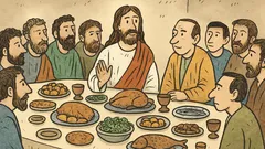 Dowcip: Ostatnia Wieczerza, stół pełen jedzenia…
