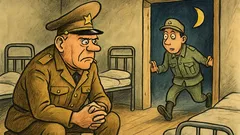 Dowcip: Generał wchodzi do pustego baraku...