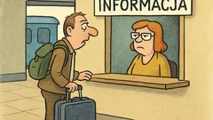 Dowcip: Na dworcu kolejowym do okienka...