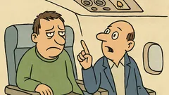 Dowcip: Podczas lotu pasażer mówi sąsiadowi...