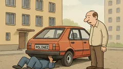 Dowcip: Facet widzi sąsiada pod Polonezem...