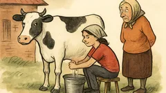 Anegdota: Babcia patrzy, jak wnuczka doi krowę…