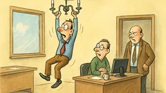 Dowcip: Wchodzę wcześniej do pracy, wiszę na żyrandolu...