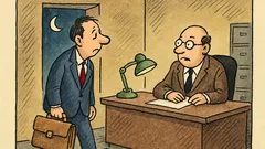 Dowcip: O siódmej facet wychodzi z biura...