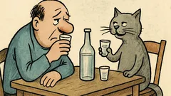 Dowcip: Pije mąż z kotem, mówi...