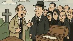 Dowcip: Facet na pogrzebie prawnika pyta...