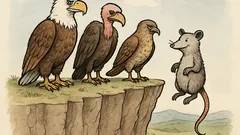 Dowcip: Stoi orzeł i sęp na krawędzi klifu