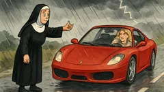 Dowcip: Stoi zakonnica na szosie, deszcz leje...