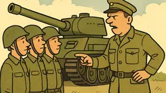 Dowcip: Stoją młodzi żołnierze przy czołgu...