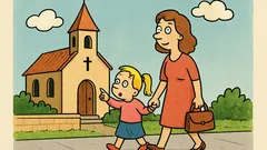 Dowcip: Matka z córeczką przechodzą obok kościoła