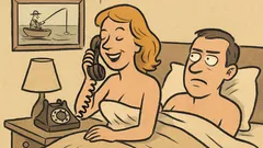 Dowcip: Kobieta baraszkuje w łóżku z...