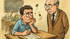 Dowcip: Student rzuca monetą na egzaminie