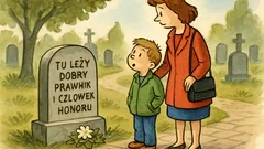 Dowcip: Matka i syn idą cmentarną aleją...